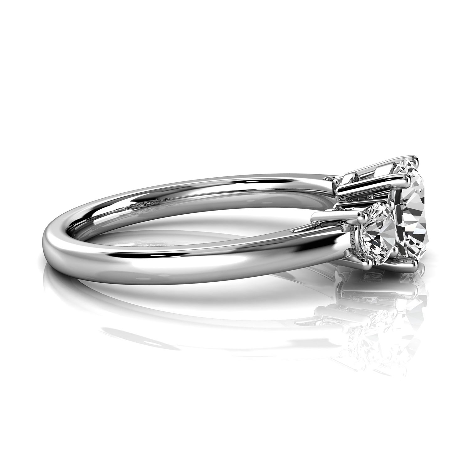 14K White Gold Jenara Trilogy Round Lab Grown Diamond Ring (2/5 ct. tw)